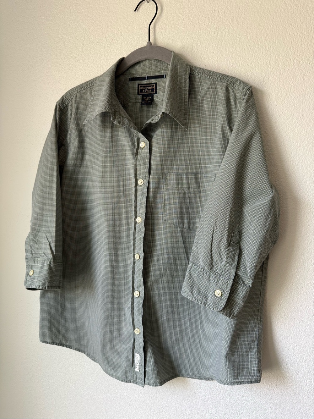 Vintage Abercrombie & Fitch Women’s  Green Button-Down Shirt